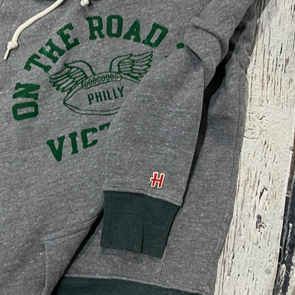 Philadelphia Eagles Womens Homage Retro NFL Football  Hoodie Gray Sweatshirt - Picture 4 of 6